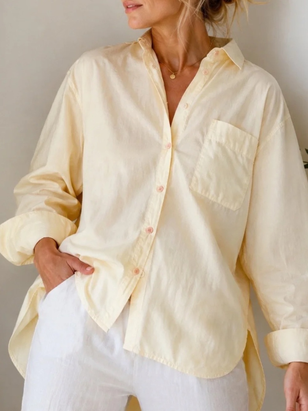 A Shirt Thing Yellow Oversized Button-Up Shirt